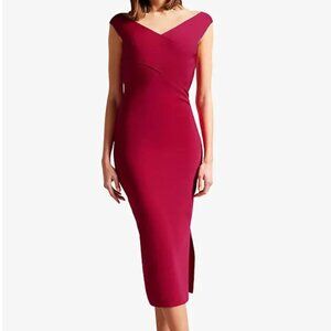 Ted Baker London  Mikella wrap-front stretch-knit midi dress